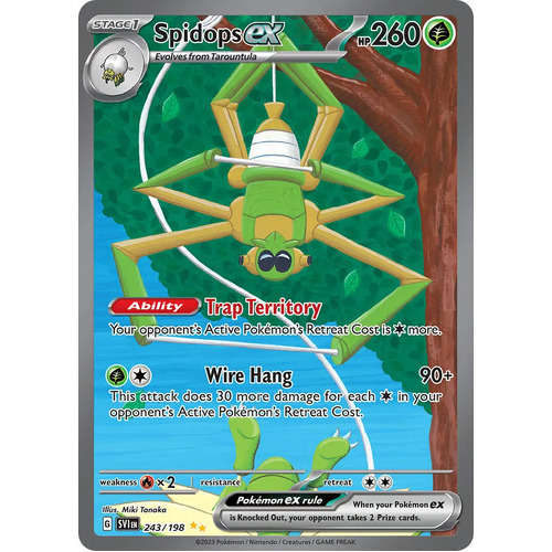 Spidops ex 243/198 Scarlet and Violet Base Set Special Illustration Rare Holo Pokemon Card NEAR MINT TCG