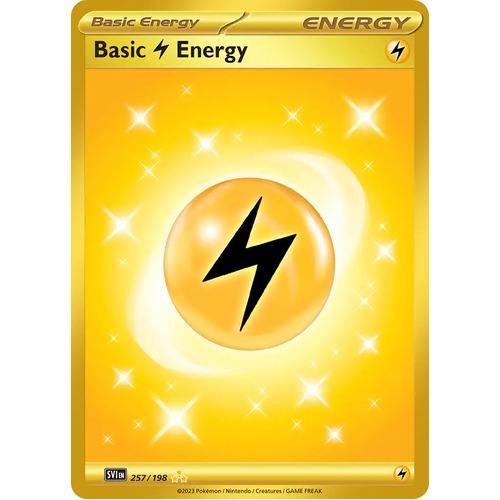 Lightning Energy 257/198 Scarlet and Violet Base Set Gold Secret Rare Holo Pokemon Card NEAR MINT TCG