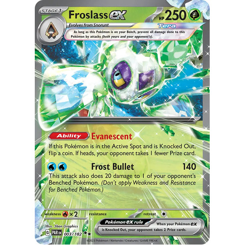 Froslass EX 003/182 SV Paradox Rift Holo Ultra Rare Pokemon Card NEAR MINT TCG