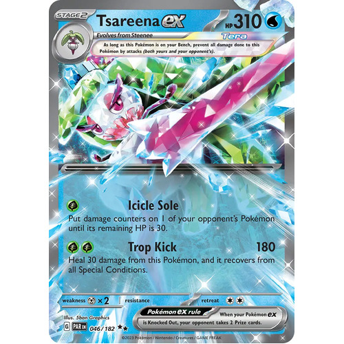 Tsareena EX 046/182 SV Paradox Rift Holo Ultra Rare Pokemon Card NEAR MINT TCG