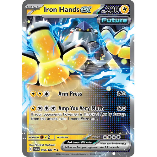 Iron Hands EX 070/182 SV Paradox Rift Holo Ultra Rare Pokemon Card NEAR MINT TCG