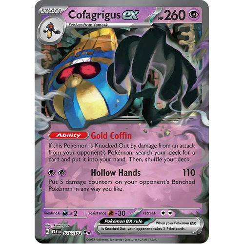 Cofagrigus EX 076/182 SV Paradox Rift Holo Ultra Rare Pokemon Card NEAR MINT TCG