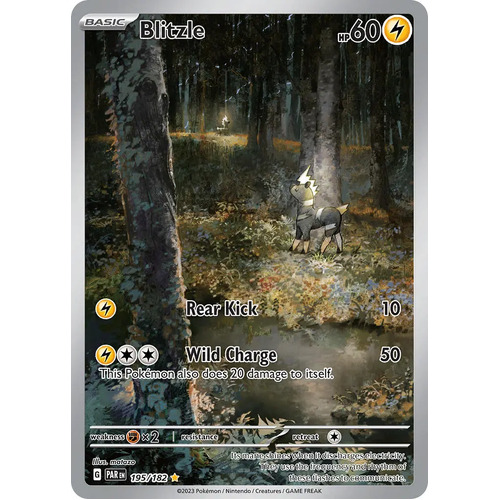 Blitzle 195/182 SV Paradox Rift Illustration Rare Pokemon Card NEAR MINT TCG
