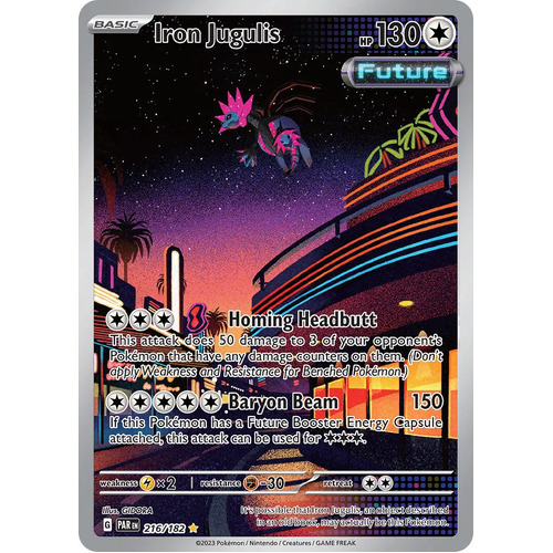 Iron Jugulis 216/182 SV Paradox Rift Illustration Rare Pokemon Card NEAR MINT TCG
