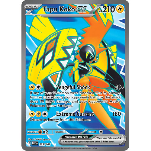 Tapu Koko 222/182 SV Paradox Rift Full Art Secret Rare Pokemon Card NEAR MINT TCG