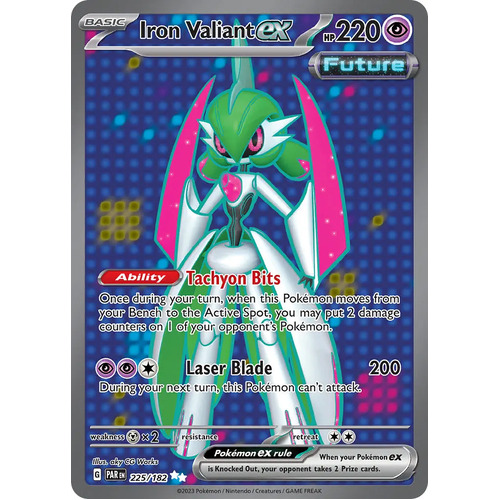 Iron Valient EX 225/182 SV Paradox Rift Full Art Secret Rare Pokemon Card NEAR MINT TCG