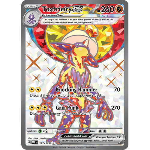 Toxtricity EX 227/182 SV Paradox Rift Full Art Secret Rare Pokemon Card NEAR MINT TCG