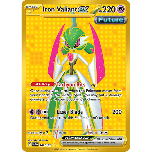 Iron Valient EX 261/182 SV Paradox Rift Gold Secret Rare Pokemon Card NEAR MINT TCG