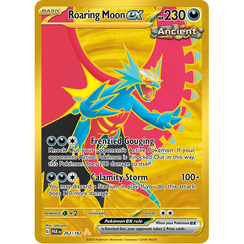 Roaring Moon EX 262/182 SV Paradox Rift Gold Secret Rare Pokemon Card NEAR MINT TCG