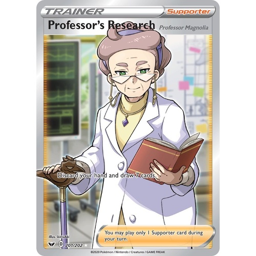 Professor's Research 201/202 SWSH Base Set Holo Ultra Rare Full Art Pokemon Card NEAR MINT TCG