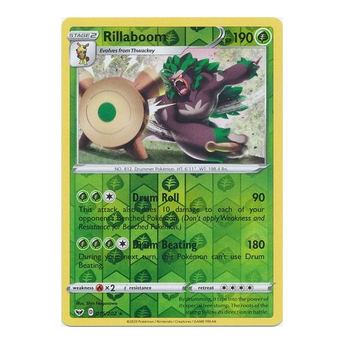 15//202 Rillaboom Rare Sword /& Shield Base Set