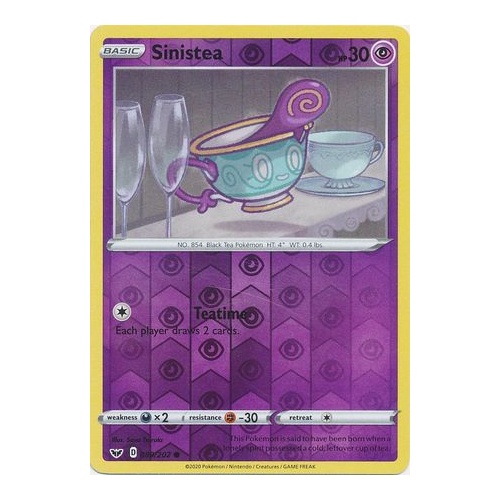 89//202 Sword /& Shield Reverse Holo Pokemon Card Sinistea