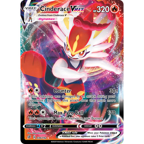 Cinderace VMAX 36/192 SWSH Rebel Clash Holo Ultra Rare Pokemon Card NEAR MINT TCG