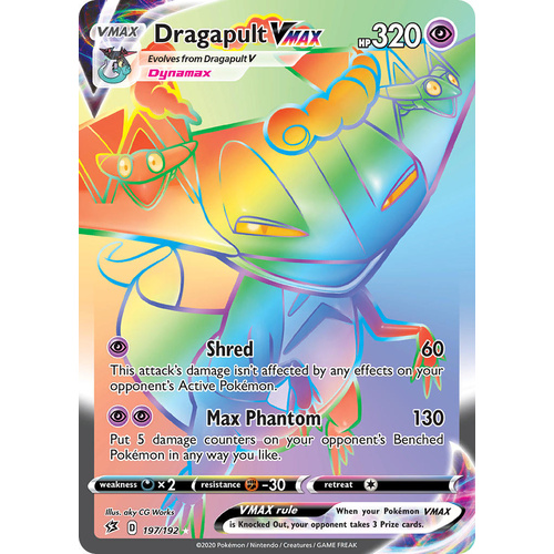 Dragapult VMAX 197/192 SWSH Rebel Clash Holo Hyper Rainbow Rare Full Art Pokemon Card NEAR MINT TCG