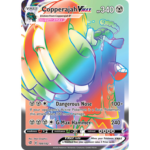 Copperajah VMAX 199/192 SWSH Rebel Clash Holo Hyper Rainbow Rare Full Art Pokemon Card NEAR MINT TCG