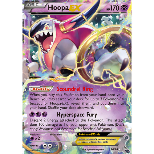 Hoopa EX 36/98 XY Ancient Origins Holo Ultra Rare Pokemon Card NEAR MINT TCG