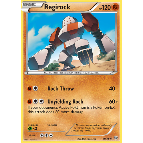 Regirock 40/98 XY Ancient Origins Rare Pokemon Card NEAR MINT TCG