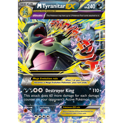 Mega Tyranitar EX 43/98 XY Ancient Origins Holo Ultra Rare Pokemon Card