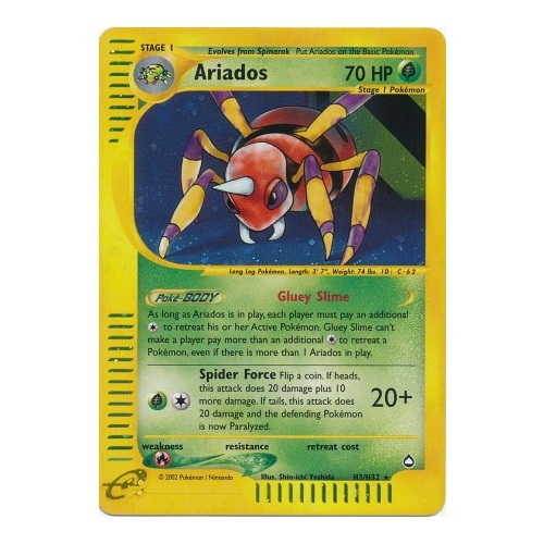 Ariados H3/H32 E-Series Aquapolis Holo Rare Pokemon Card NEAR MINT TCG