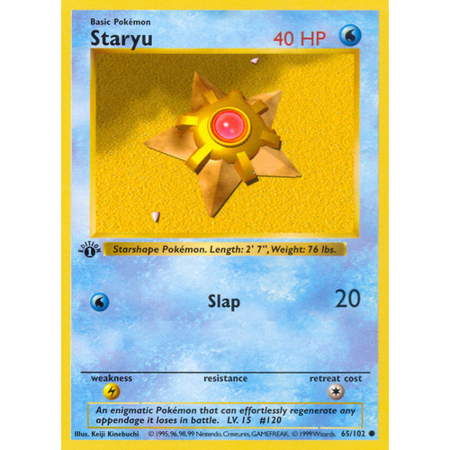 Pokemon Base Set Common Card #65//102 Staryu