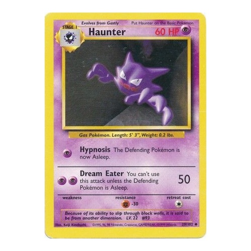 Haunter 29/102 Base Set Unlimited Uncommon Pokemon Card NEAR MINT TCG