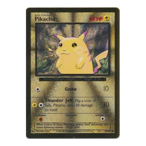 Pikachu 58/102 GOLD METAL CARD CELEBRATIONS PROMO Base Set Unlimited Common Pokemon Card NEAR MINT TCG