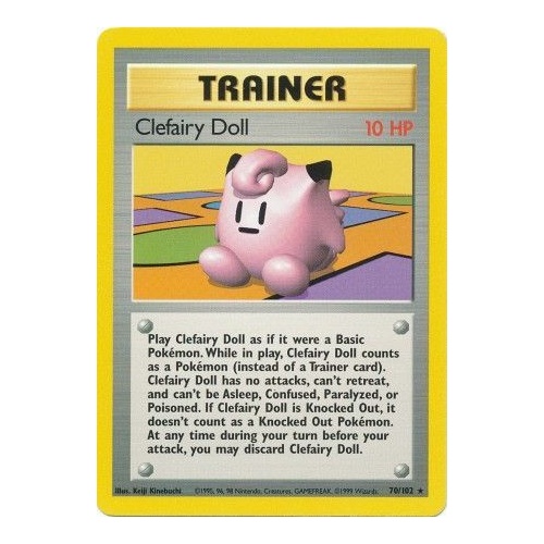 Clefairy Doll 70/102 Base Set Unlimited Rare Trainer Pokemon Card NEAR MINT TCG