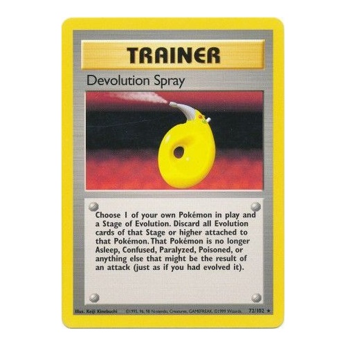 Devolution Spray 72/102 Base Set Unlimited Rare Trainer Pokemon Card NEAR MINT TCG