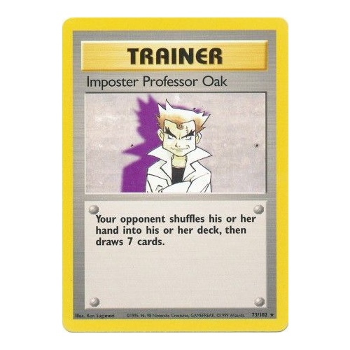 Imposter Professor Oak 73/102 Base Set Unlimited Rare Trainer Pokemon Card NEAR MINT TCG