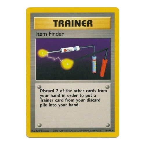 Item Finder 74/102 Base Set Unlimited Rare Trainer Pokemon Card NEAR MINT TCG