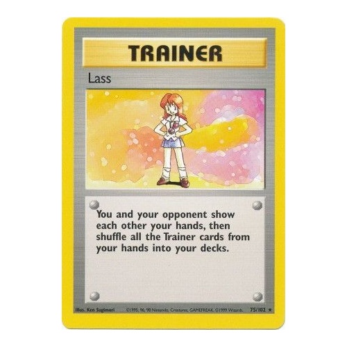 Lass 75/102 Base Set Unlimited Rare Trainer Pokemon Card NEAR MINT TCG