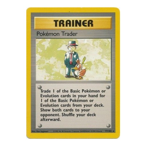 Pokemon Trader 77/102 Base Set Unlimited Rare Trainer Pokemon Card NEAR MINT TCG