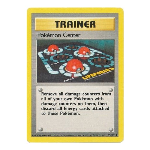 Pokemon Center 85/102 Base Set Unlimited Uncommon Trainer Pokemon Card NEAR MINT TCG
