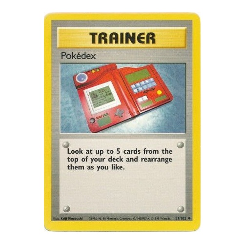 Pokedex 87/102 Base Set Unlimited Uncommon Trainer Pokemon Card NEAR MINT TCG