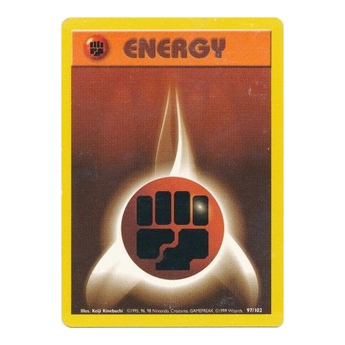 Fighting Energy 97/102 Base Set Unlimited Common Pokemon Card NEAR MINT TCG