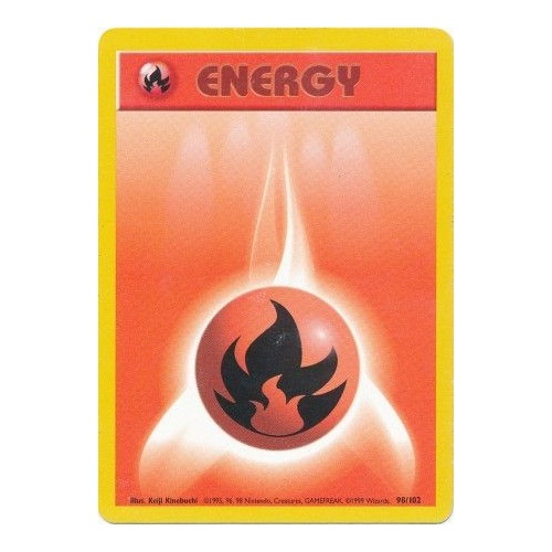 Fire Energy 98/102 Base Set Unlimited Common Pokemon Card NEAR MINT TCG