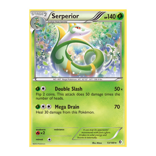 Serperior 13/149 BW Boundaries Crossed Holo Rare Pokemon Card NEAR MINT TCG
