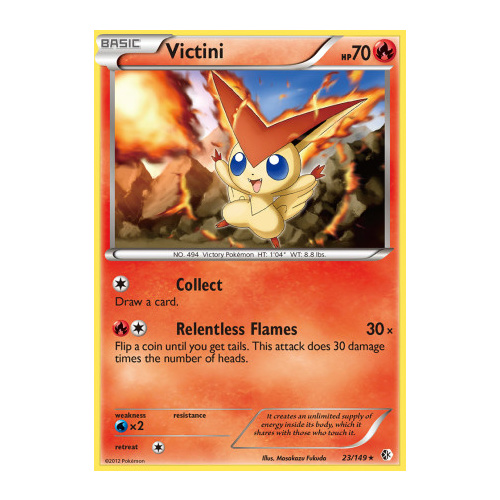 Victini 23/149 BW Boundaries Crossed Rare Pokemon Card NEAR MINT TCG