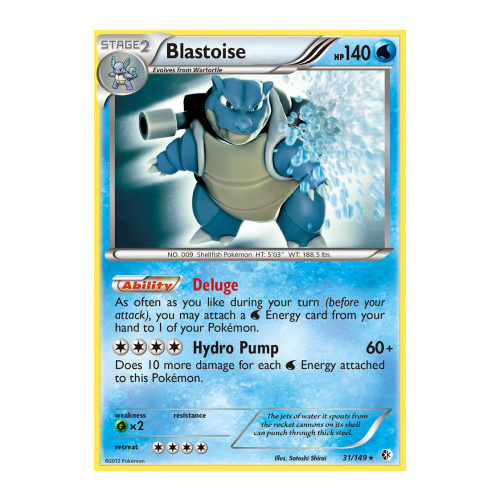 Blastoise 31/149 BW Boundaries Crossed Reverse Holo Rare Pokemon Card NEAR MINT TCG