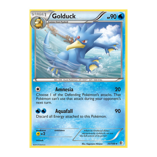 Golduck 35/149 BW Boundaries Crossed Rare Pokemon Card NEAR MINT TCG