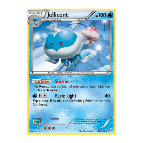 Jellicent 45/149 BW Boundaries Crossed Rare Pokemon Card NEAR MINT TCG