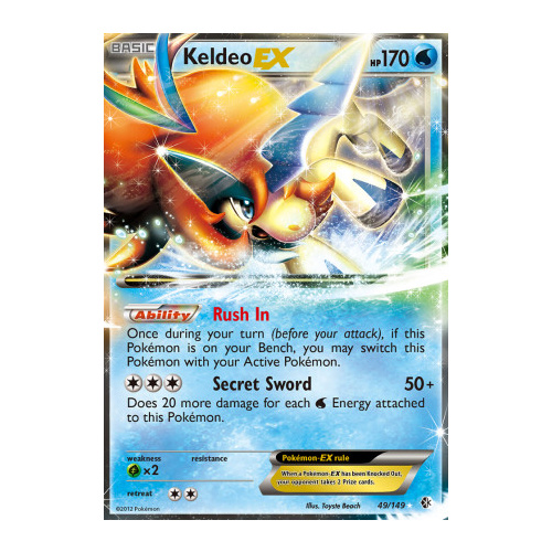 Keldeo EX 49/149 BW Boundaries Crossed Holo Ultra Rare Pokemon Card NEAR MINT TCG
