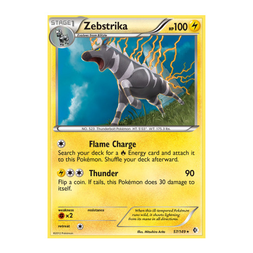 Zebstrika 57/149 BW Boundaries Crossed Holo Rare Pokemon Card NEAR MINT TCG