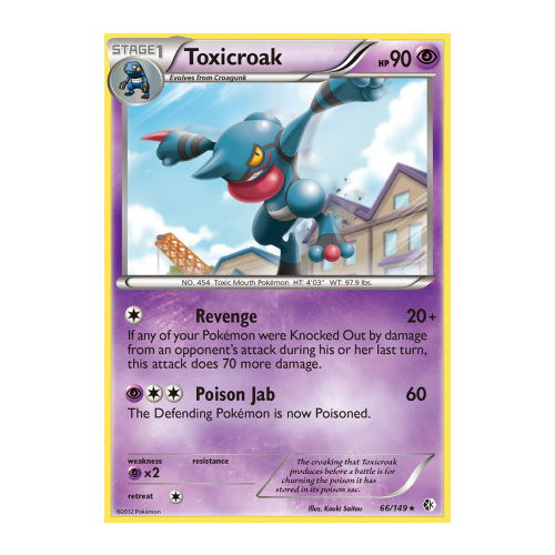 Toxicroak 66/149 BW Boundaries Crossed Rare Pokemon Card NEAR MINT TCG