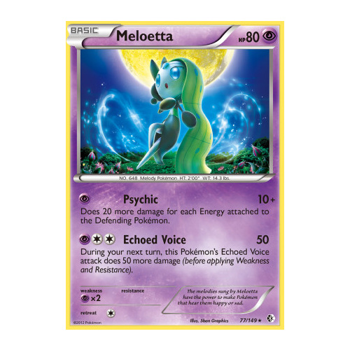 Meloetta 77/149 BW Boundaries Crossed Holo Rare Pokemon Card NEAR MINT TCG