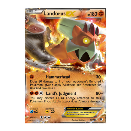 Landorus EX 89/149 BW Boundaries Crossed Holo Ultra Rare Pokemon Card NEAR MINT TCG