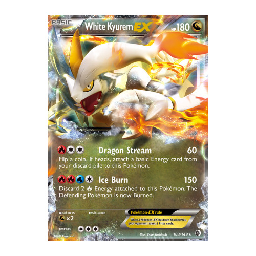 White Kyurem EX 103/149 BW Boundaries Crossed Holo Ultra Rare Pokemon Card NEAR MINT TCG