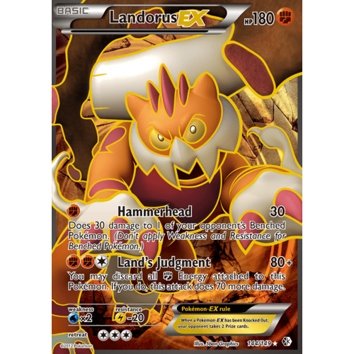 Landorus EX 144/149 BW Boundaries Crossed Holo Ultra Rare Full Art Pokemon Card NEAR MINT TCG