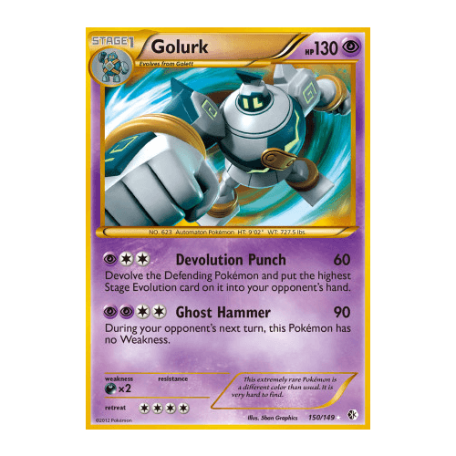Golurk 150/149 BW Boundaries Crossed Holo Secret Rare Pokemon Card NEAR MINT TCG