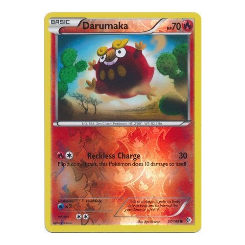 Darumaka 27/149 BW Boundaries Crossed Reverse Holo Common Pokemon Card NEAR MINT TCG